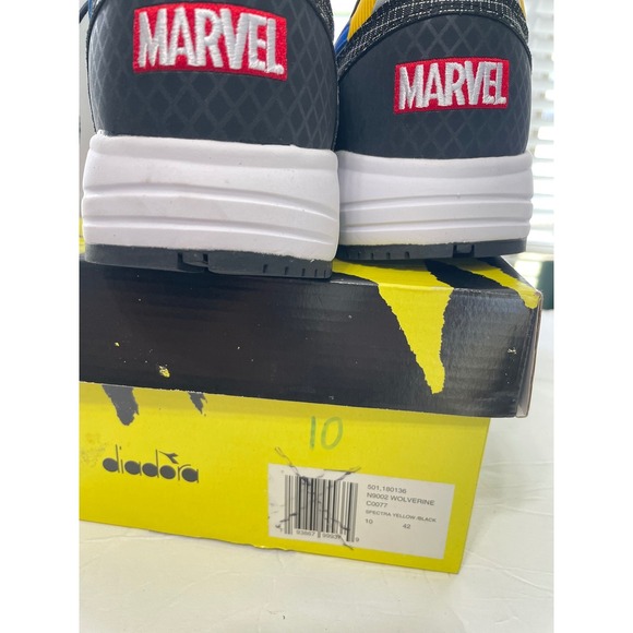 Diadora Wolverine Marvel Black Yellow Blue Sneakers Size 10 M Men's‎ Shoes - Picture 7 of 14